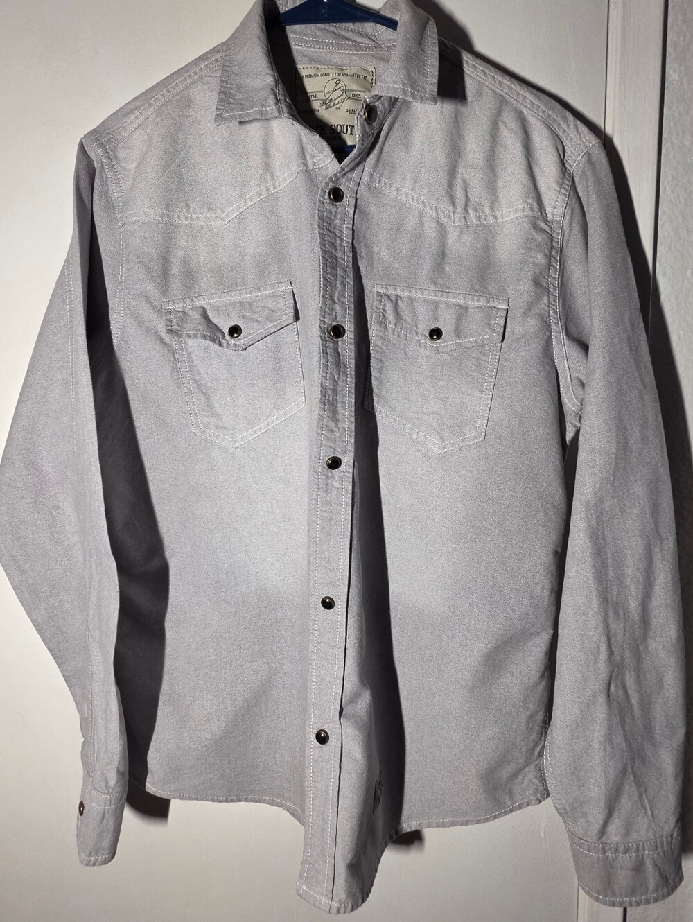 Jack South Men's Casual Button-Down Shirt - Light Gray